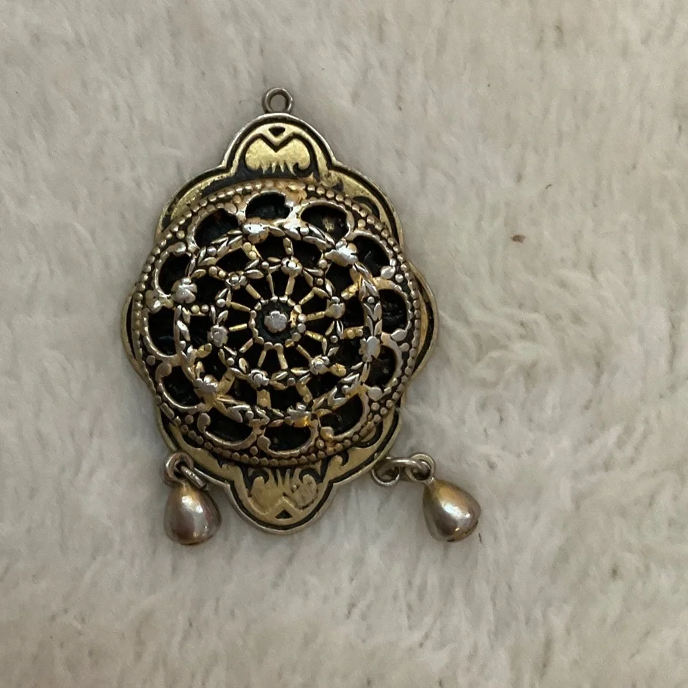 Intricate Gold and Silver Brooch